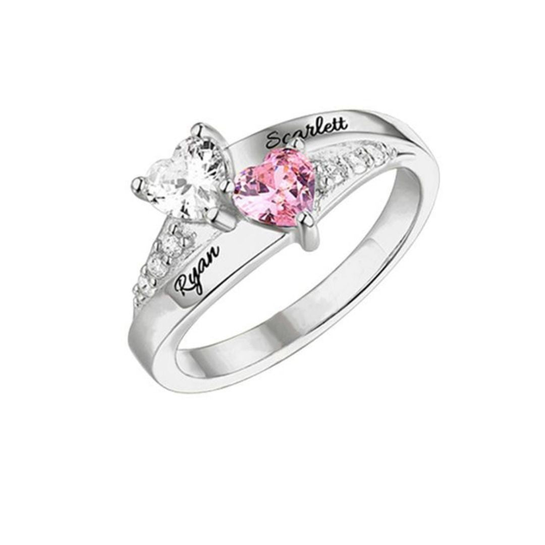 Anillo con nombres y piedras de nacimiento - Moroveta