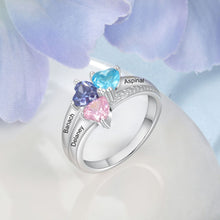 Cargar imagen en el visor de la galería, Anillo con nombres y piedras de nacimiento - Moroveta