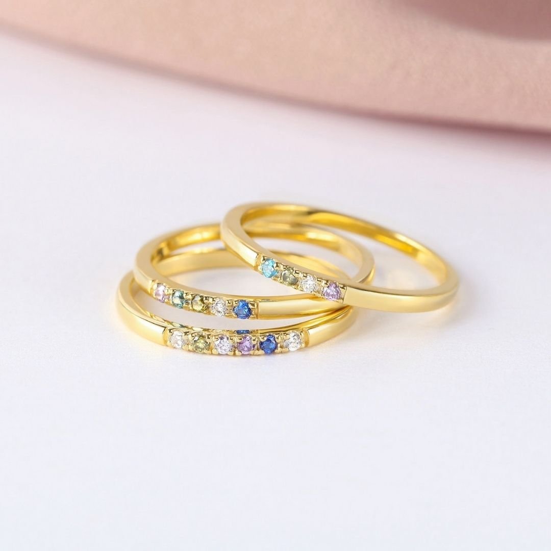 Anillo con Piedras de Nacimiento personalizado - Moroveta