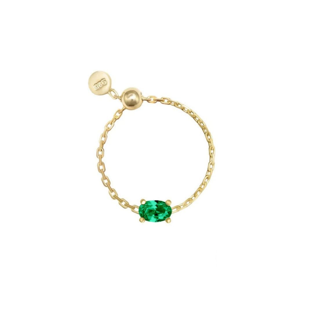 Anillo de cadena con piedra brillante - Moroveta