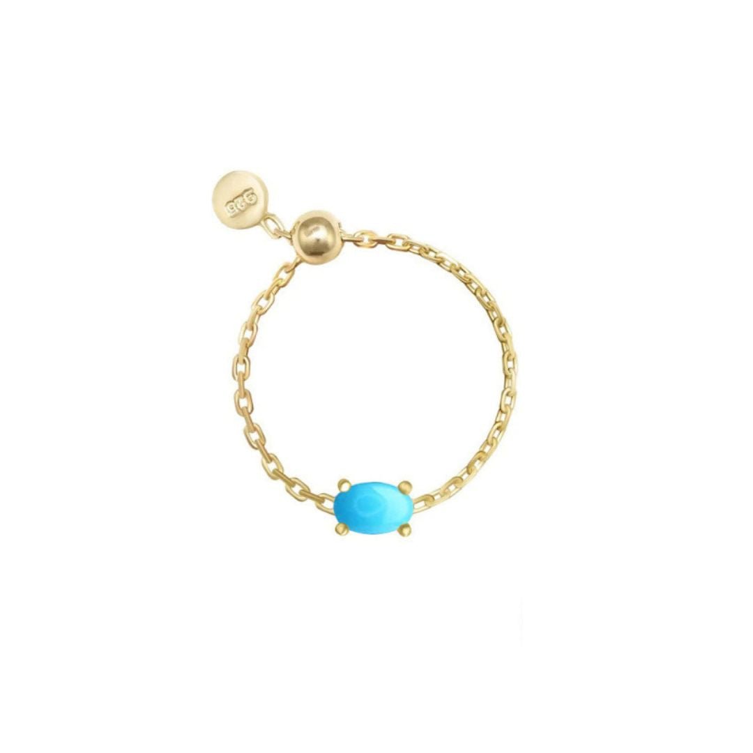 Anillo de cadena con piedra brillante - Moroveta