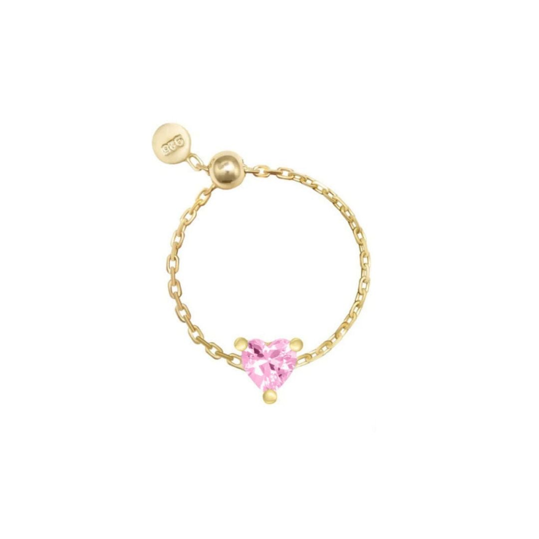 Anillo de cadena con piedra brillante - Moroveta