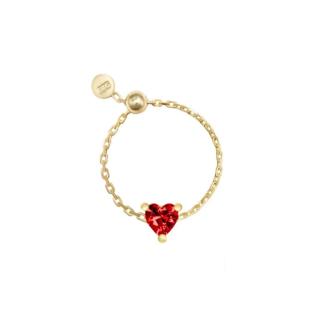 Anillo de cadena con piedra brillante - Moroveta