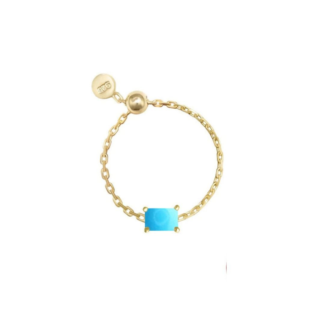 Anillo de cadena con piedra brillante - Moroveta