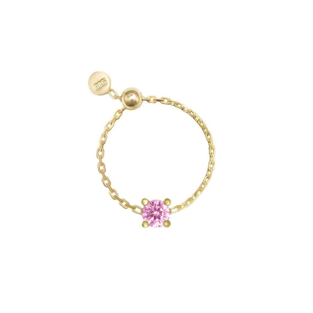 Anillo de cadena con piedra brillante - Moroveta