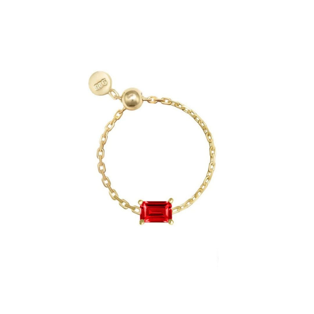 Anillo de cadena con piedra brillante - Moroveta