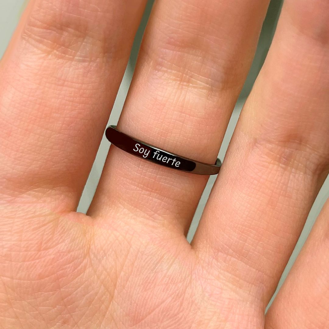 Anillo de Rosa Negra - Soy fuerte - Moroveta
