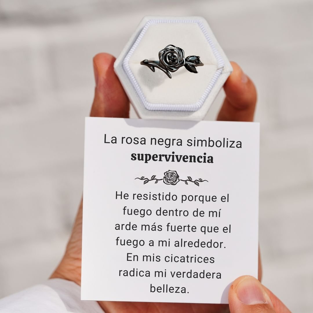 Anillo de Rosa Negra - Soy fuerte - Moroveta