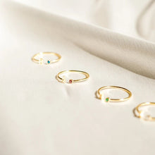 Cargar imagen en el visor de la galería, Anillo Inicial con Piedra de Nacimiento - (Oferta 2x1) - Moroveta
