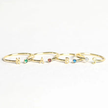 Cargar imagen en el visor de la galería, Anillo Inicial con Piedra de Nacimiento - (Oferta 2x1) - Moroveta