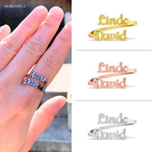 Cargar imagen en el visor de la galería, Anillo personalizado con dos nombres - Moroveta