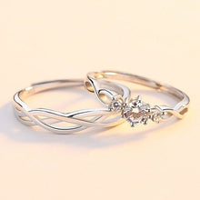 Cargar imagen en el visor de la galería, Anillos ajustables con cristal y eslabones entrelazados (2 piezas) - Moroveta