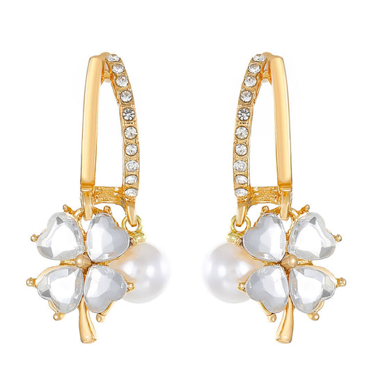 Aretes de trébol y perla Nala - Moroveta