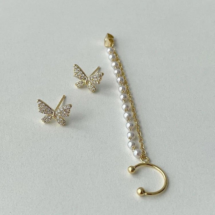 Aretes Mariposa con perlas - Moroveta