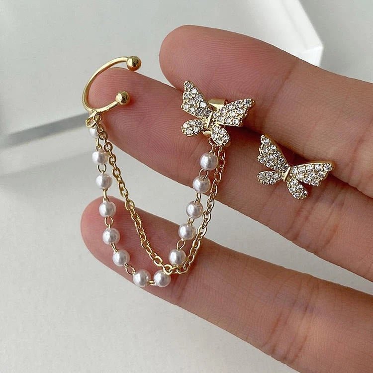 Aretes Mariposa con perlas - Moroveta