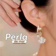 Cargar imagen en el visor de la galería, Aretes Perla de mar - Moroveta