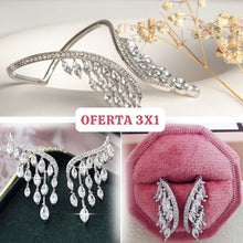 Cargar imagen en el visor de la galería, Aretes + pulsera + anillo "Alas de ángel" (Oferta 3X1) - Moroveta