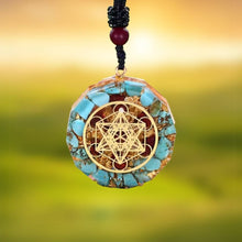 Cargar imagen en el visor de la galería, Colgante de Turquesa con Geometría Sagrada - Moroveta