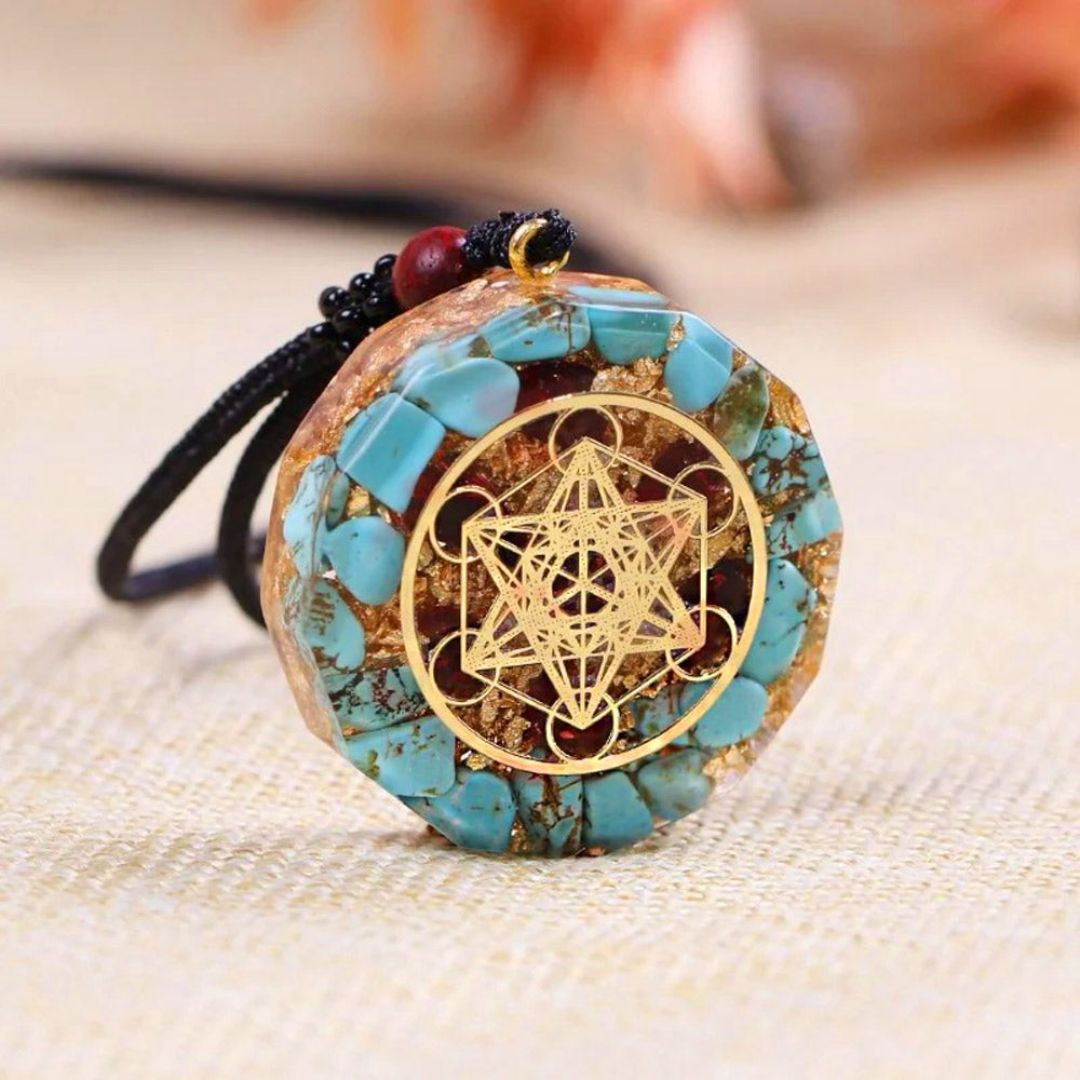 Colgante de Turquesa con Geometría Sagrada - Moroveta