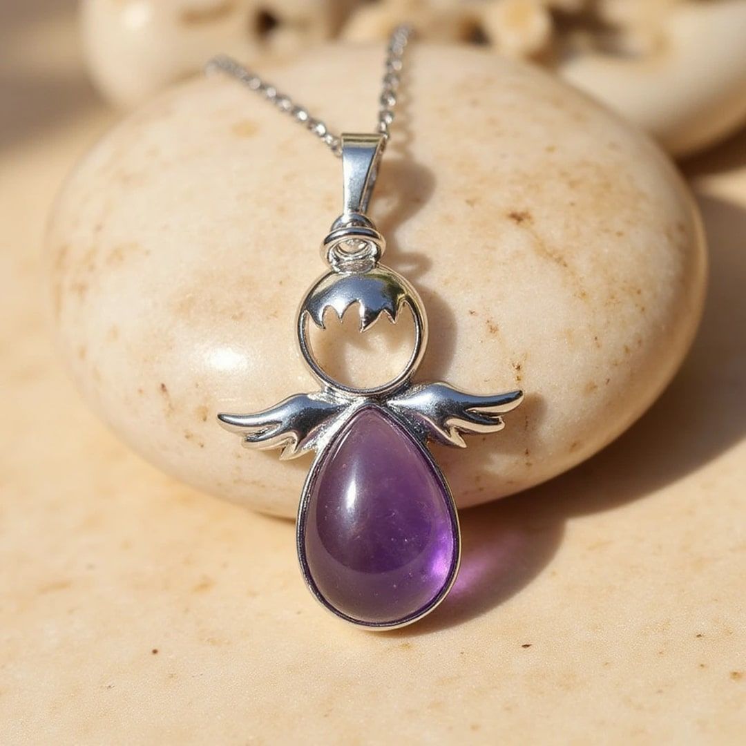 Collar Ángel Guardián con Piedra Natural - Moroveta