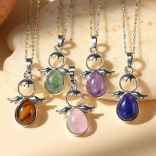 Cargar imagen en el visor de la galería, Collar Ángel Guardián con Piedra Natural - Moroveta