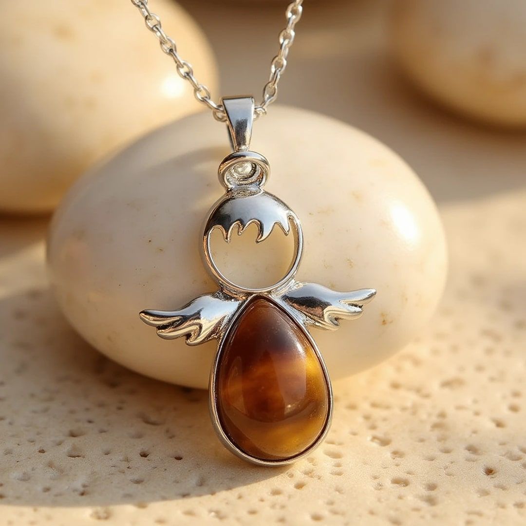 Collar Ángel Guardián con Piedra Natural - Moroveta