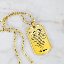 Cargar imagen en el visor de la galería, Collar con colgante - Para mi Papá De tu Hija - Moroveta