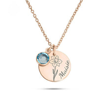 Cargar imagen en el visor de la galería, Collar con Flor y Piedra de Nacimiento - Moroveta