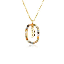 Cargar imagen en el visor de la galería, Collar con inicial y cristales multicolores - Moroveta