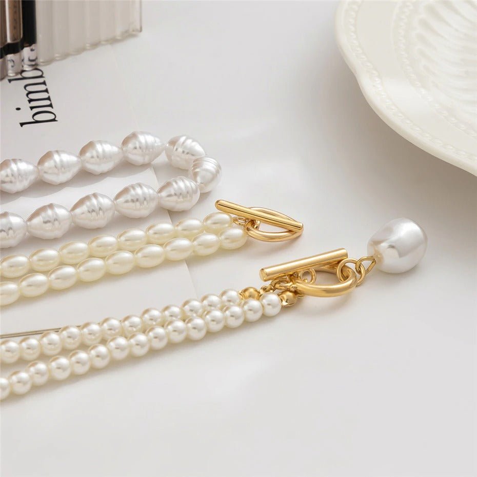 Collar de corazón de perla vintage - Moroveta