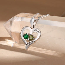 Cargar imagen en el visor de la galería, Collar de corazón personalizado con piedras de nacimiento - Moroveta