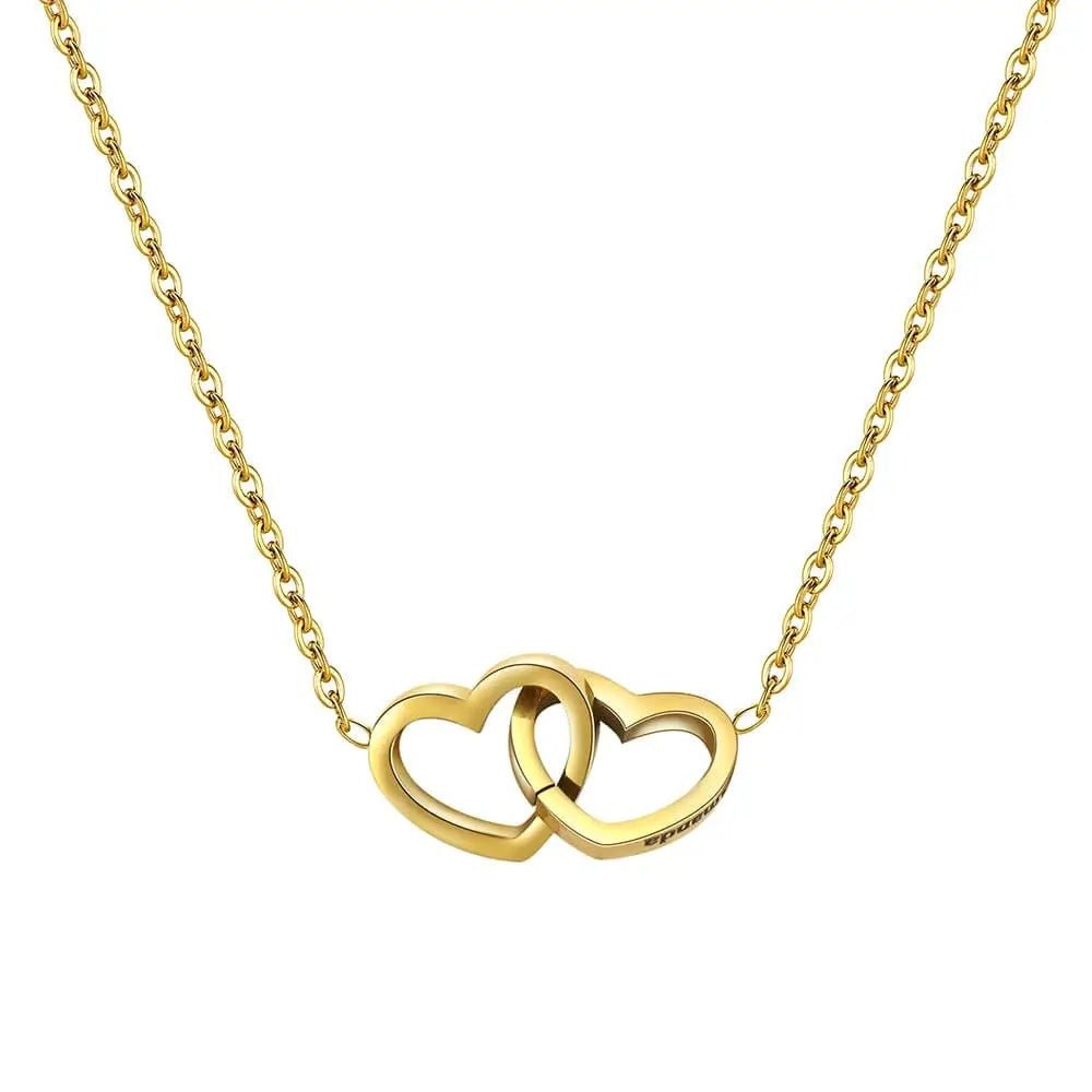 Collar de corazones personalizado con caja de rosa eterna - Moroveta