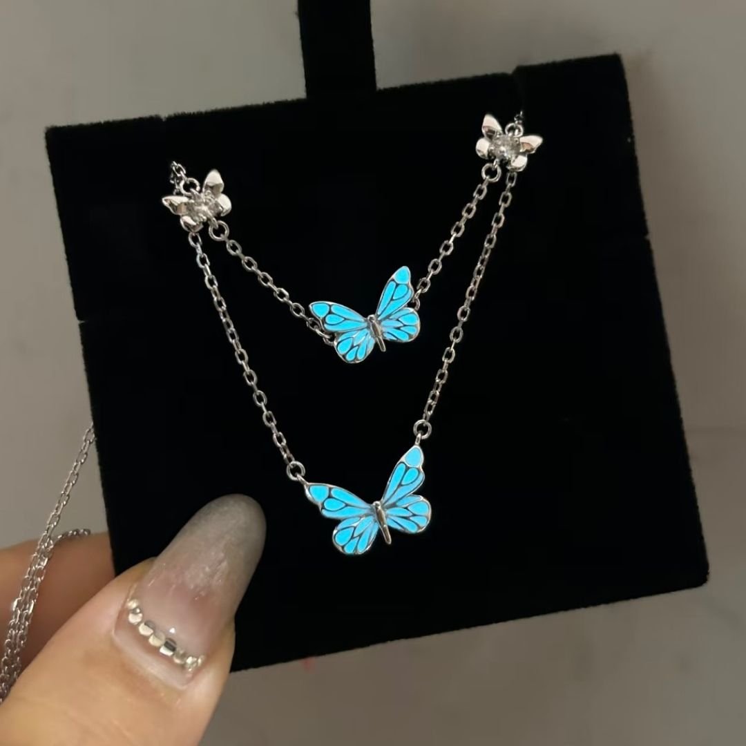 Collar de mariposa que brilla en la oscuridad - Moroveta