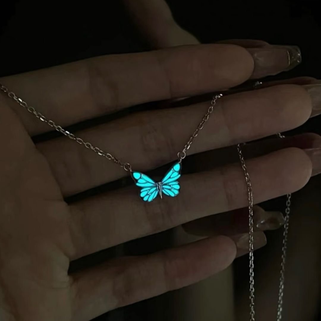 Collar de mariposa que brilla en la oscuridad - Moroveta