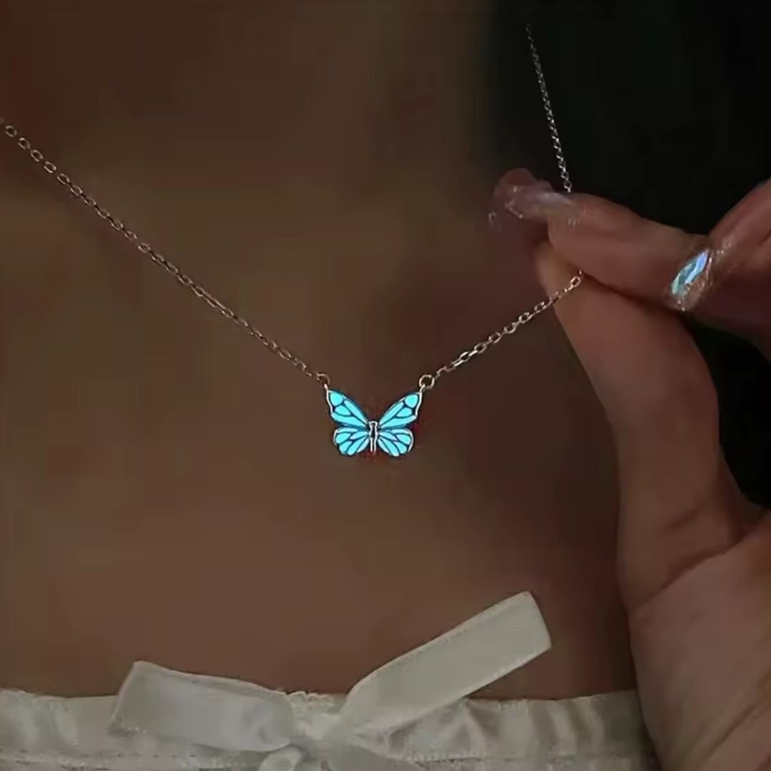 Collar de mariposa que brilla en la oscuridad - Moroveta