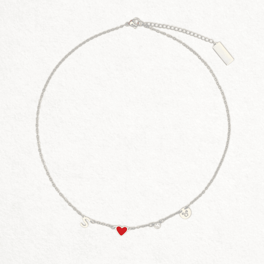 Collar personalizado con inicial y signo con piedra zodiacal - Moroveta