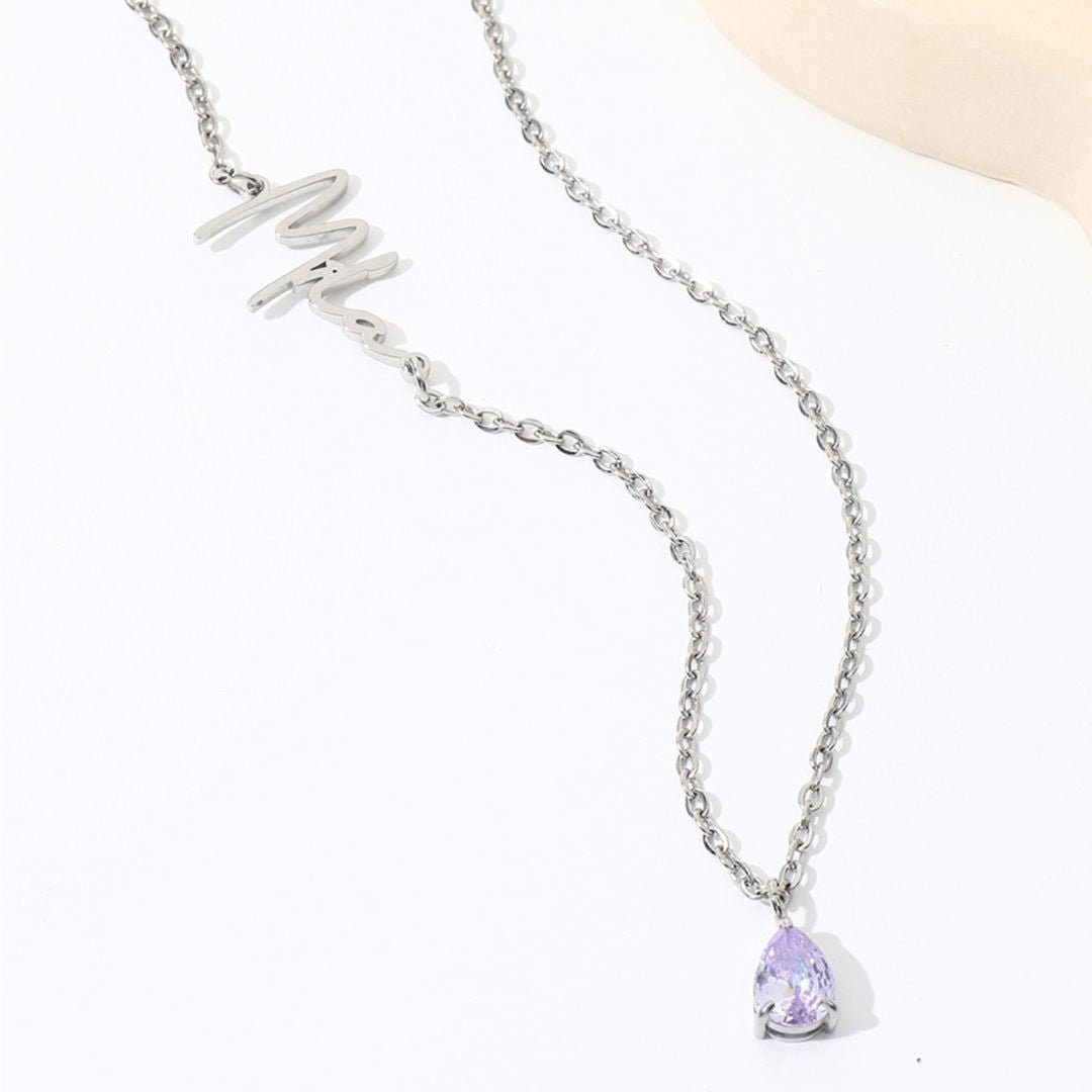 Collar Personalizado con Nombre y Piedra de Nacimiento - Moroveta