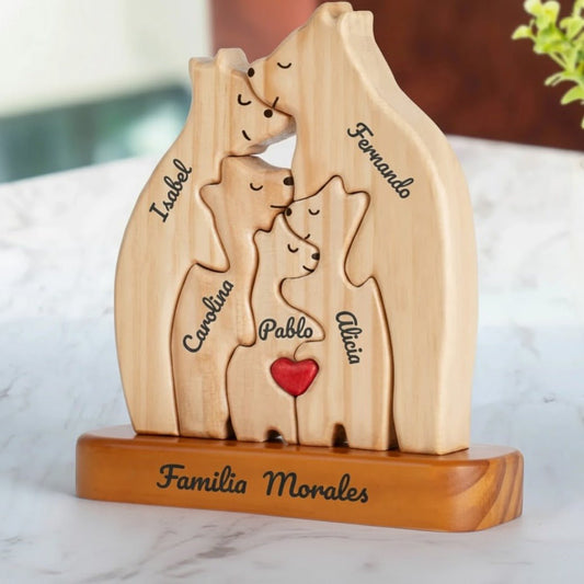 Familia de osos de madera personalizables - Moroveta