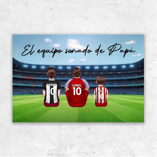 Lienzo personalizado “El equipo soñado de papá – Fútbol” - Moroveta