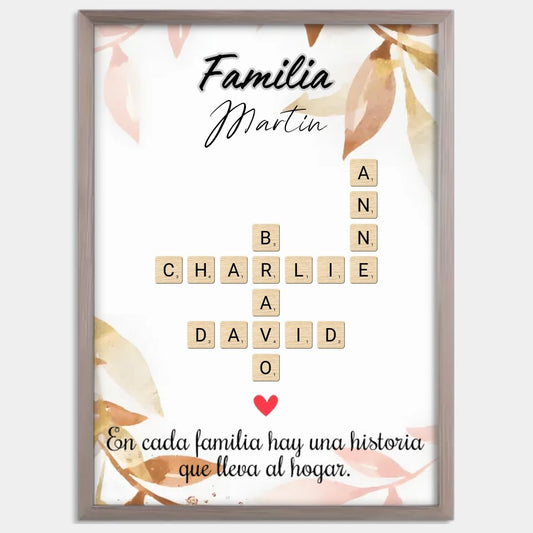 Lienzo scrabble familiar personalizado - Moroveta