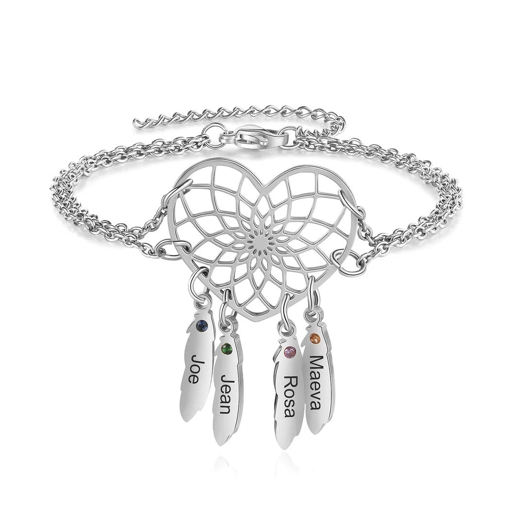 Pulsera atrapasueños corazón personalizable - Moroveta