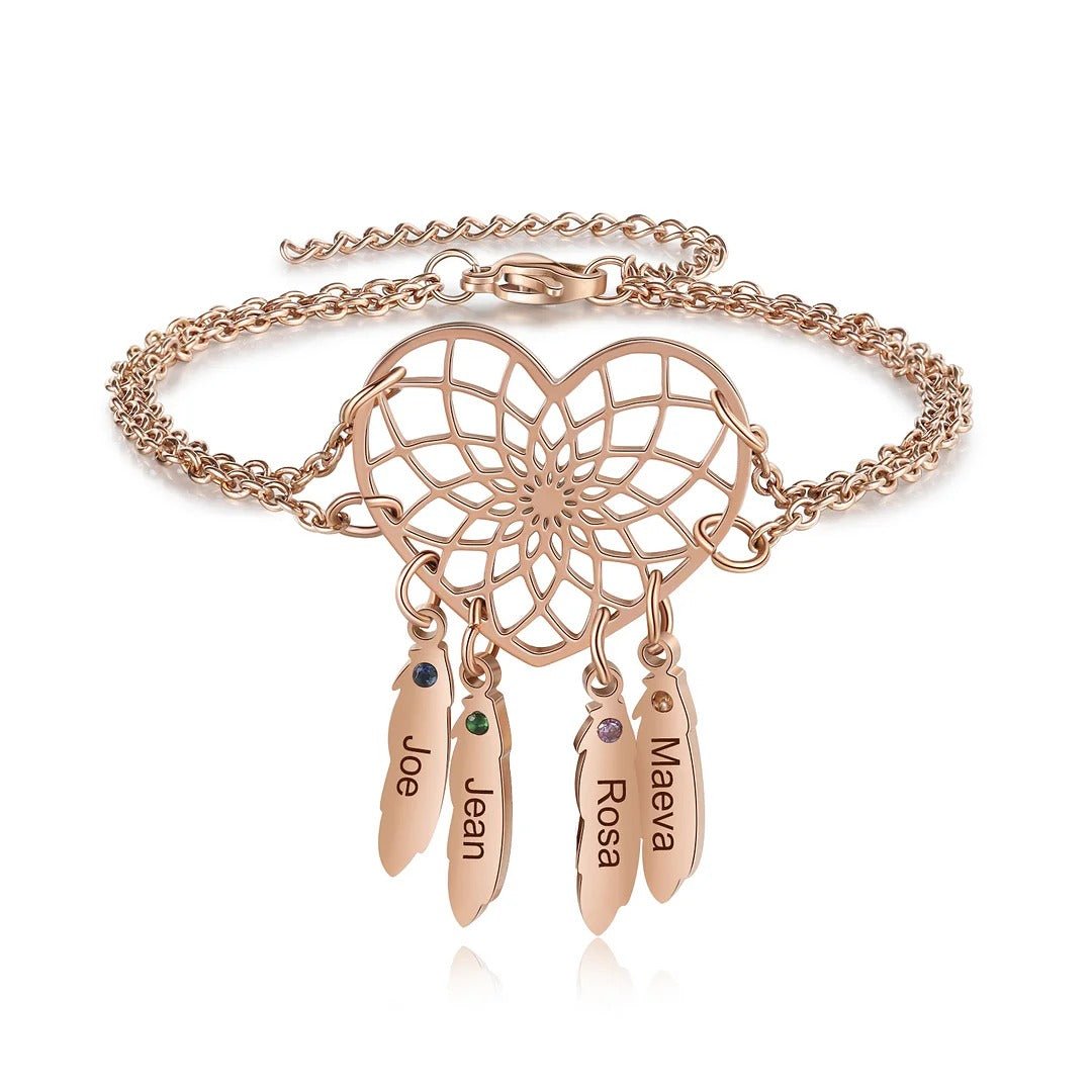 Pulsera atrapasueños corazón personalizable - Moroveta