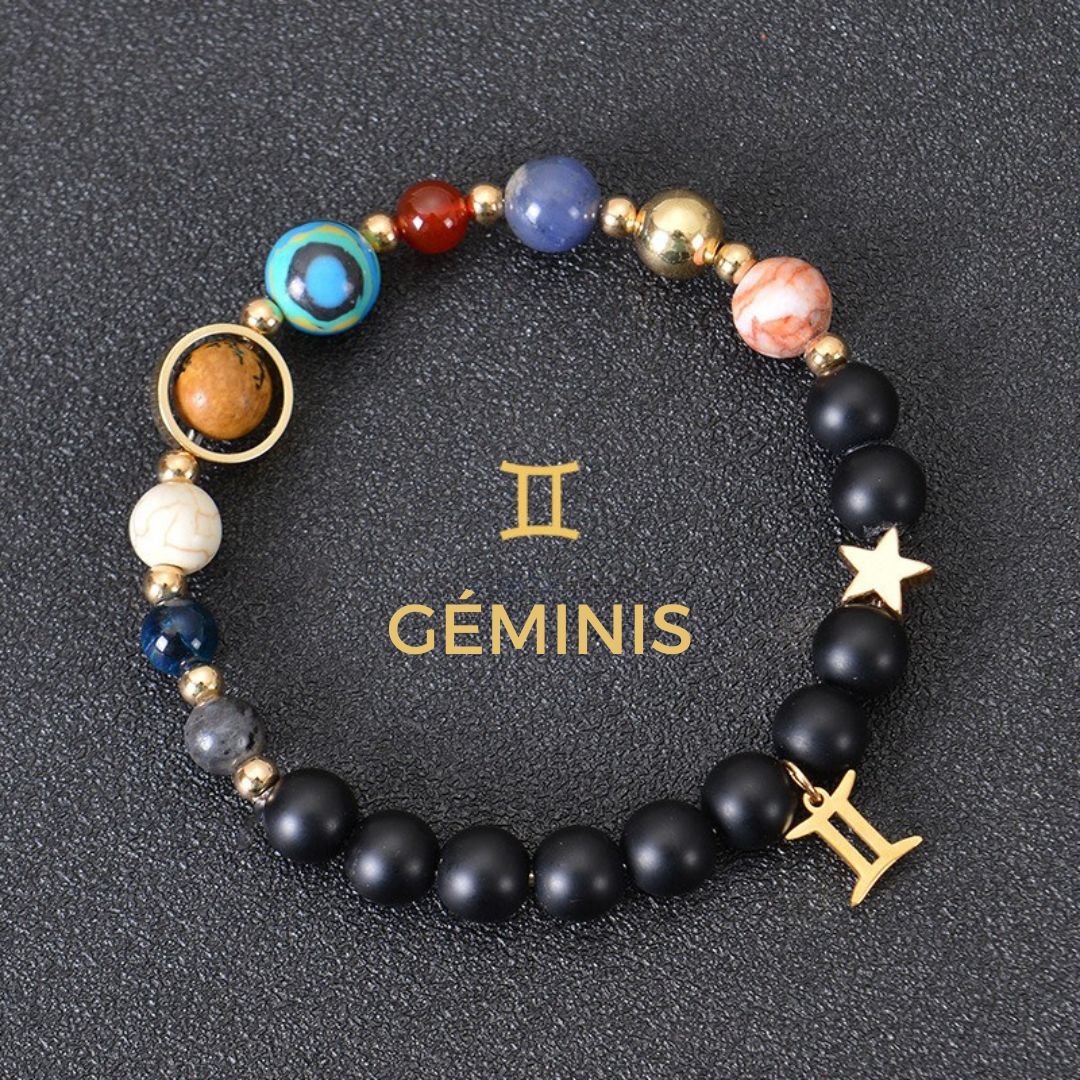 Pulsera con 12 planetas y signo del zodíaco - Moroveta