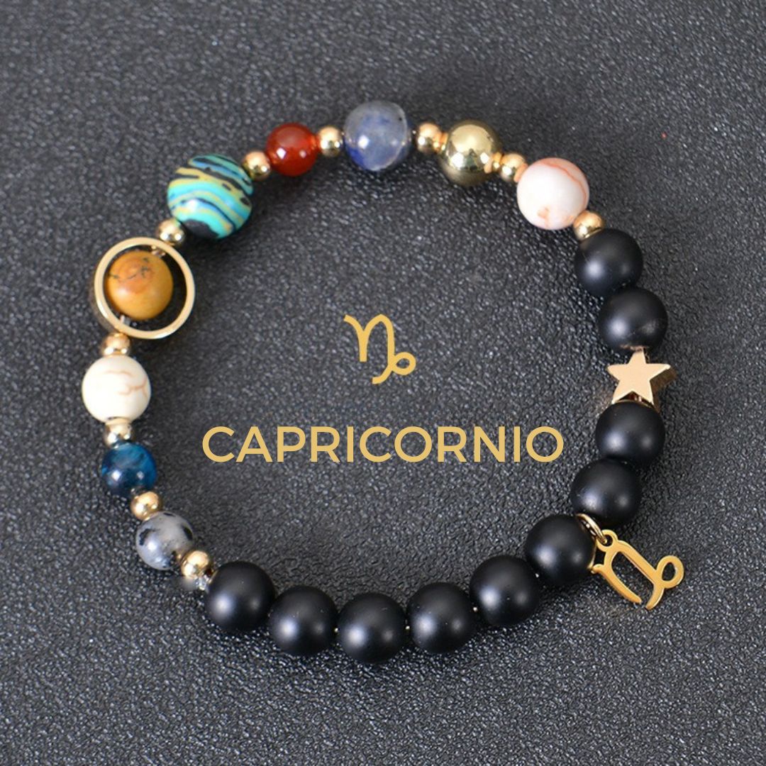 Pulsera con 12 planetas y signo del zodíaco - Moroveta