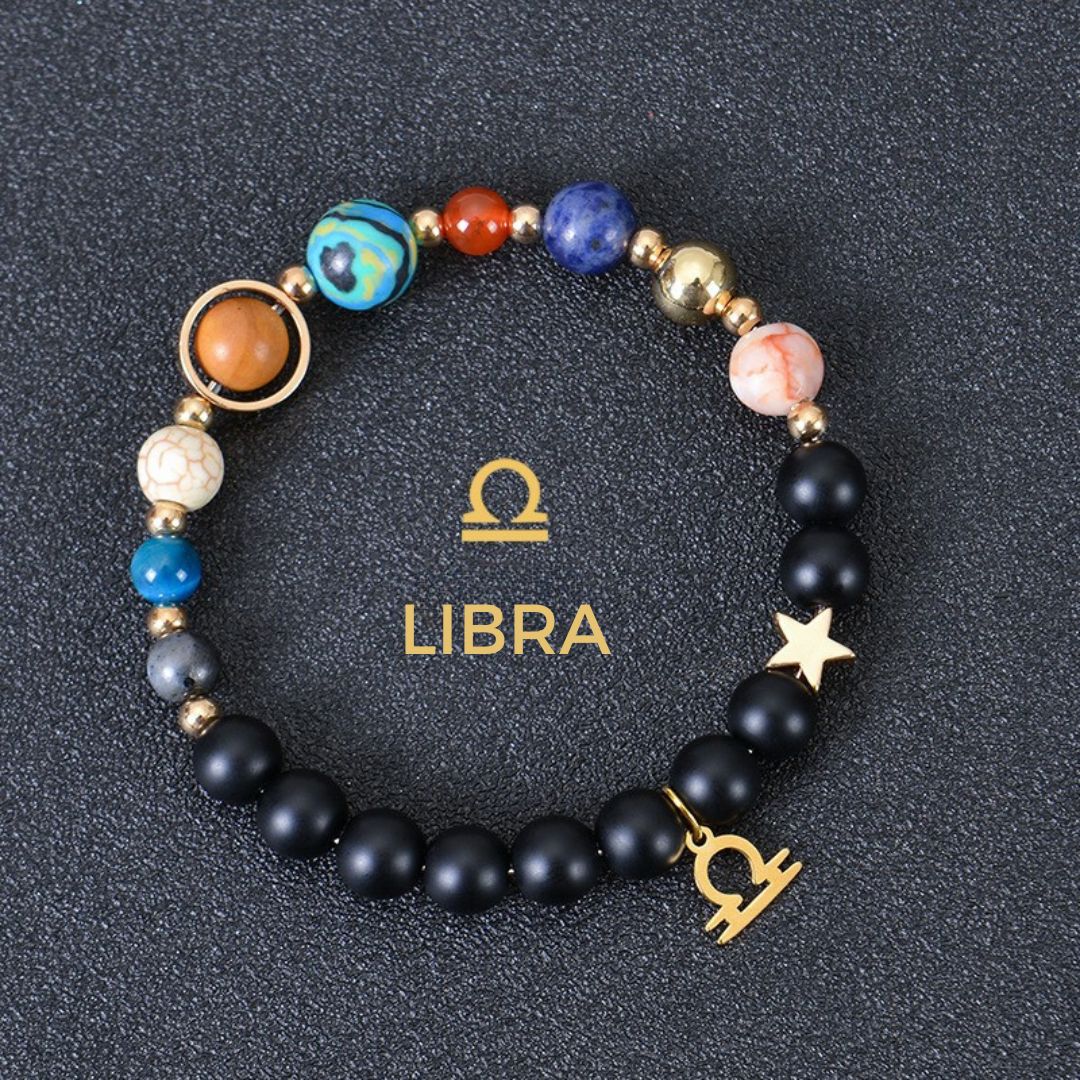 Pulsera con 12 planetas y signo del zodíaco - Moroveta
