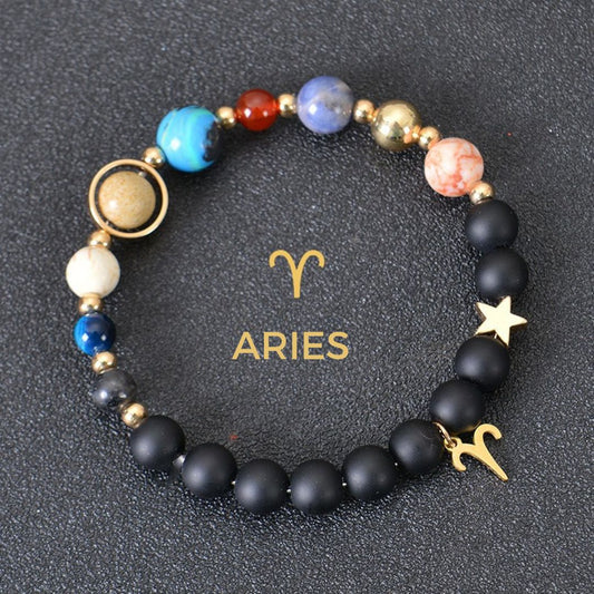 Pulsera con 12 planetas y signo del zodíaco - Moroveta