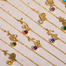 Cargar imagen en el visor de la galería, Pulsera con flor y piedra de nacimiento - Moroveta