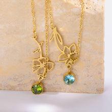 Cargar imagen en el visor de la galería, Pulsera con flor y piedra de nacimiento - Moroveta
