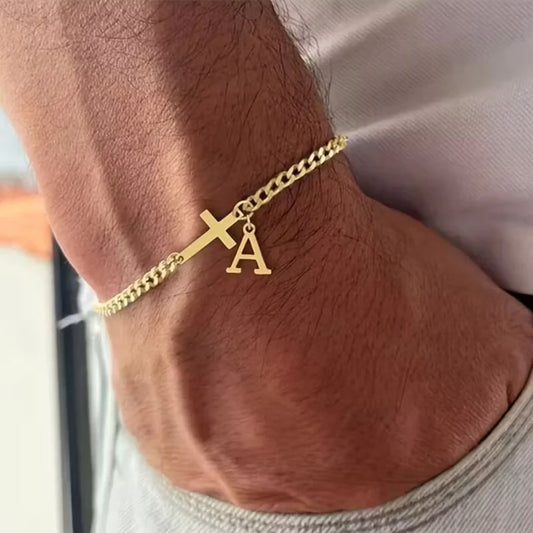 Pulsera Cruz con Inicial Personalizada (Oferta 2x1) - Moroveta