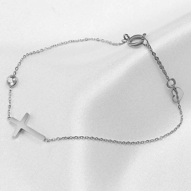 Pulsera de cruz con circonita - Moroveta